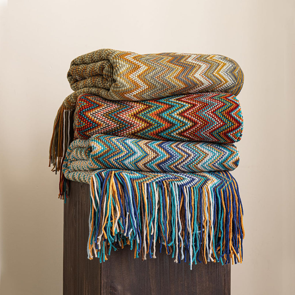 Throw Blanket, Bohemian Fringe Throws for Sofa Bed Couch
