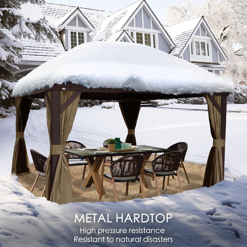 Alexander 10' x 12' Hardtop Gazebo, Aluminum Frame with Galvanized Steel Double Roof