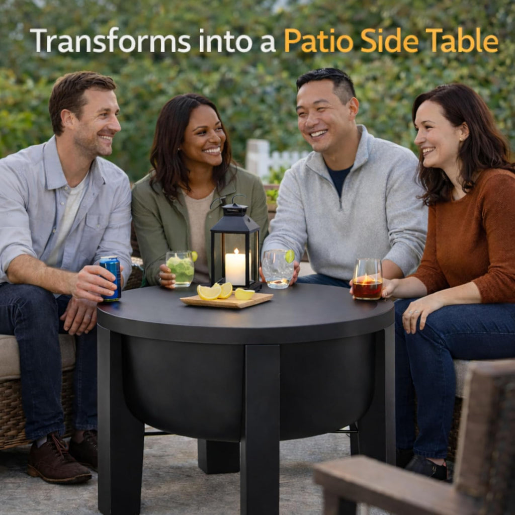 Fire Pit Surround Tabletop - Wood Burning