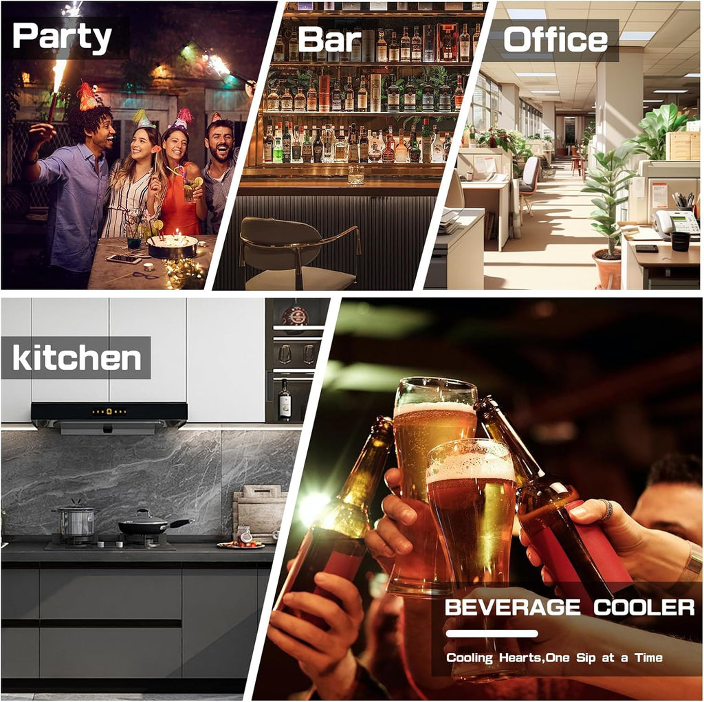 3.1 Cubic Feet Mini Fridge,110 Can Freestanding Beverage Refrigerator with Glass