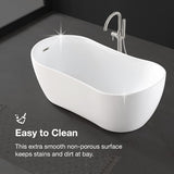 Isaac 58 in. Seamless White Acrylic Freestanding Slipper Bathtub
