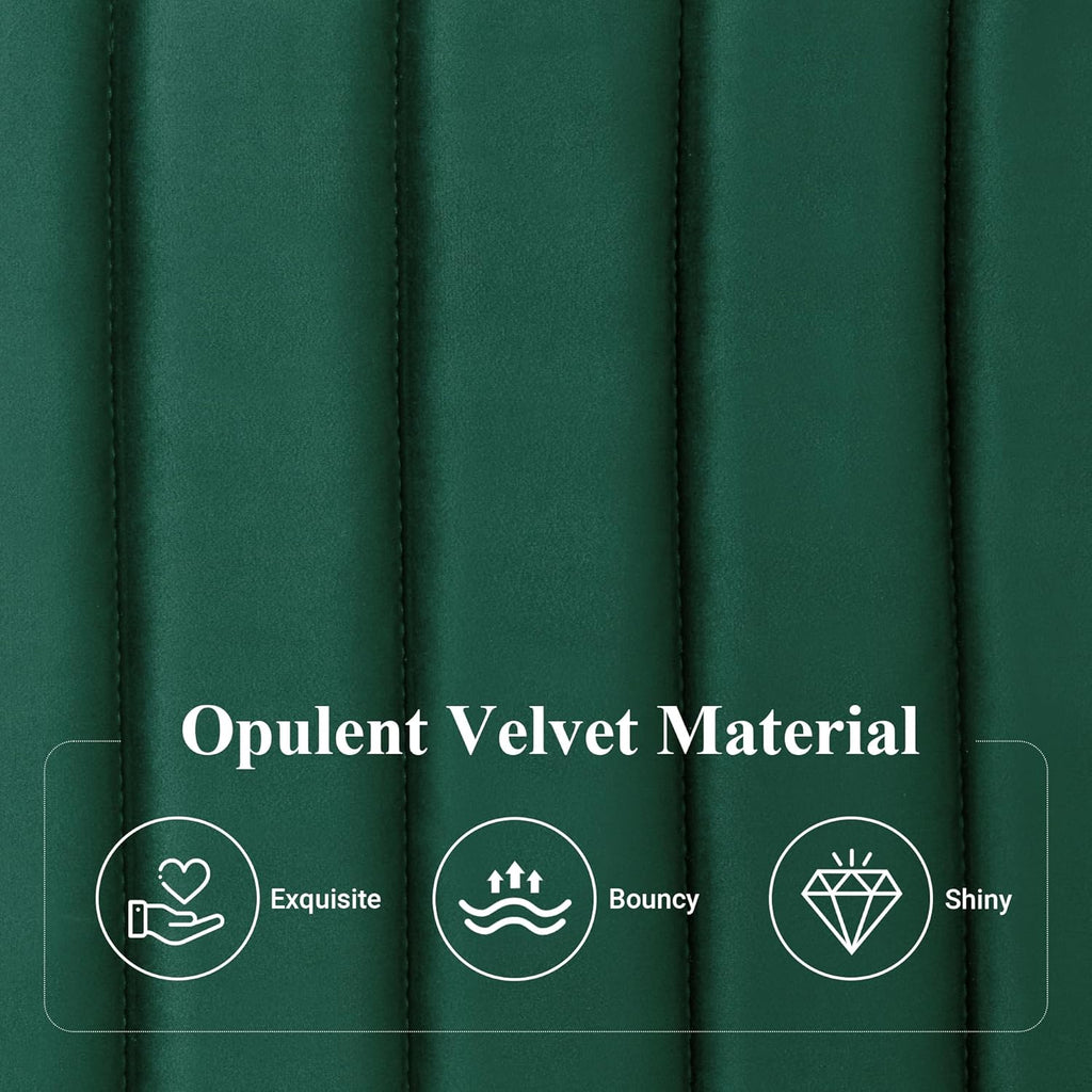 Queen Bed Frame, Velvet Upholstered Platform Bed with Adjustable Vertical Channel Tufted Headboard