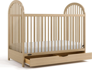 Olivia 3-in-1 Convertible Crib with Drawer (Driftwood) - Converts from Baby Crib to Toddler Bed and Daybed