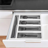 60-Piece Black Silverware Set with Organizer Tray, Stainless Steel Square Flatware Cutlery Set for 12
