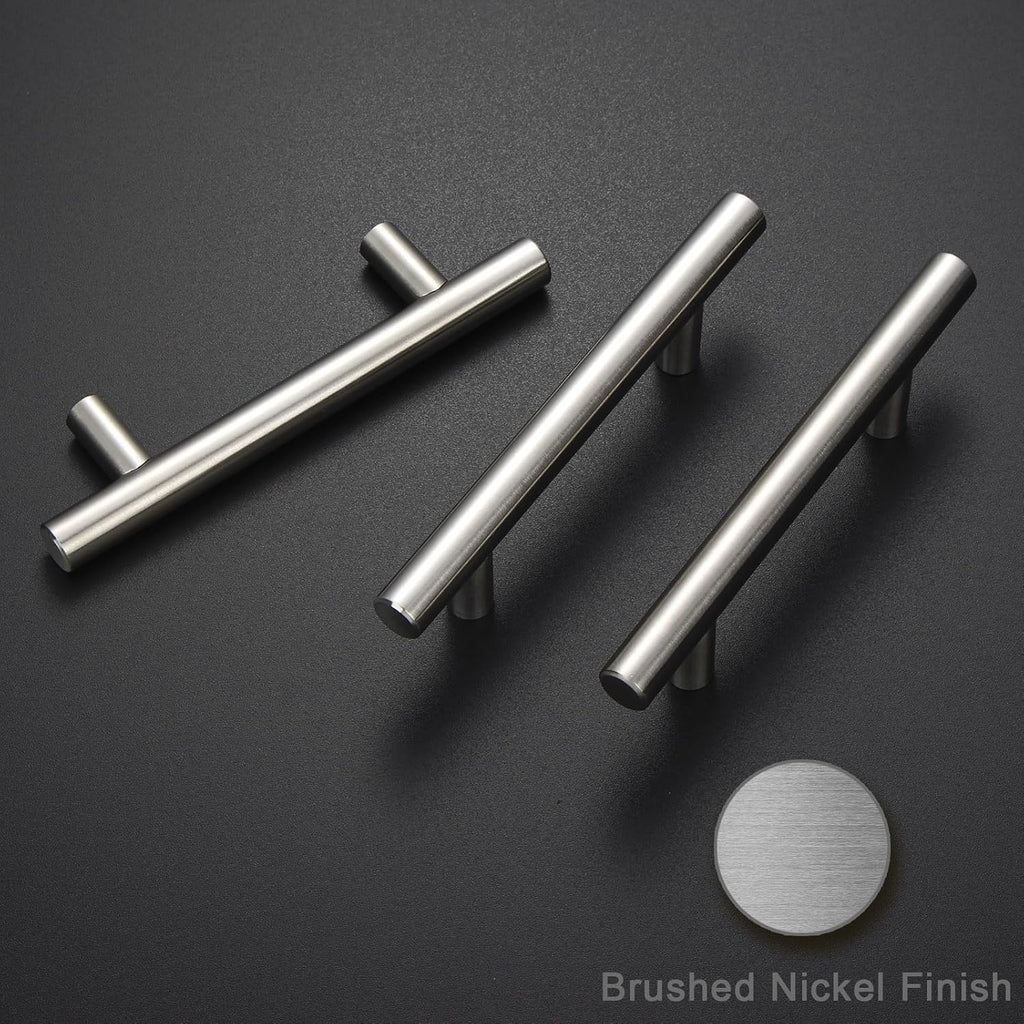 30 Pack Brushed Nickel Cabinet Handles 3 Inch Hole Center Drawer Pulls Stainless Steel Cabinet Pulls Silver Kitchen