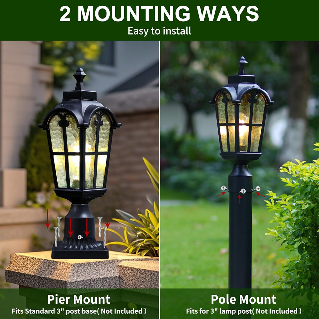 Outdoor Post Lights Fixture Anti-Rust Lamp Post Light Fixture Waterproof Exterior Pole Light Outside Pole Lighting