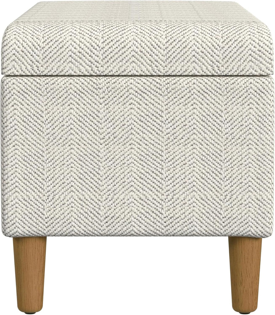 Malmo 36" Storage Bench - Cream Chevron Woven