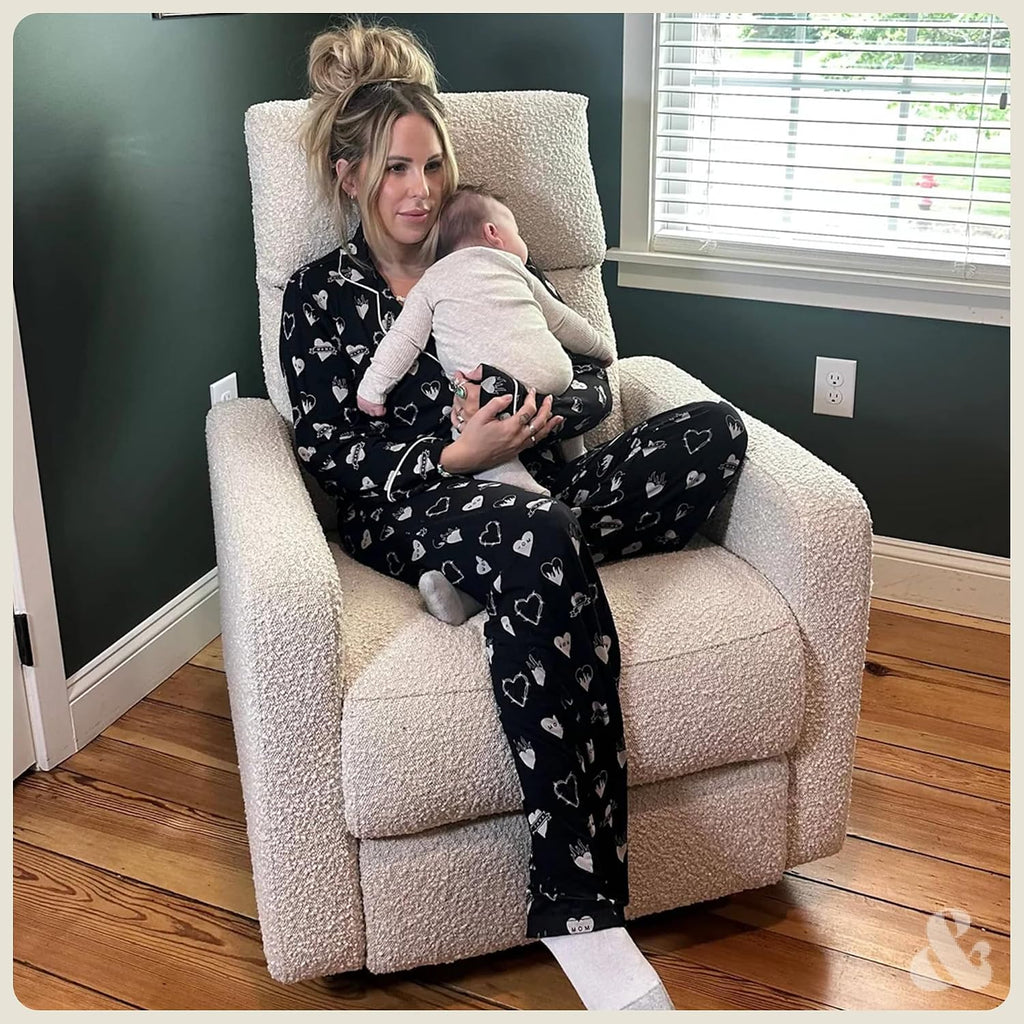 The Glider Plus - Premium Nursery Power Recliner | Swivel Chair with Adjustable Head Support | Adjustable Lumbar