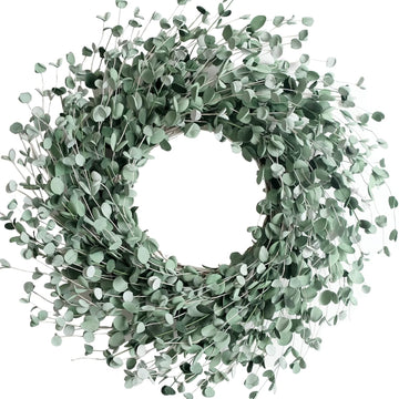 24 Inch Everyday Greenery Boxwood Wreath for Front Door, Soft Touch Green Mini Leaves Wreath and Outdoor, Romantic
