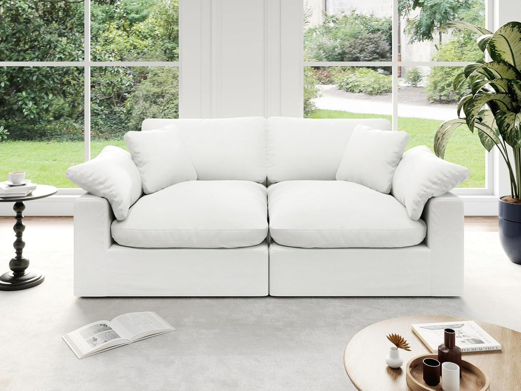 Cloud Modular Sectional Sofa, Oversized Convertible Modular Cloud Couch, Down Feather Filled Sectional Sofa Comfy Upholstered Deep Seat Couches for Living Room, Sofa Covers Washable & Replaceable A124-B0DJ7BXFDR