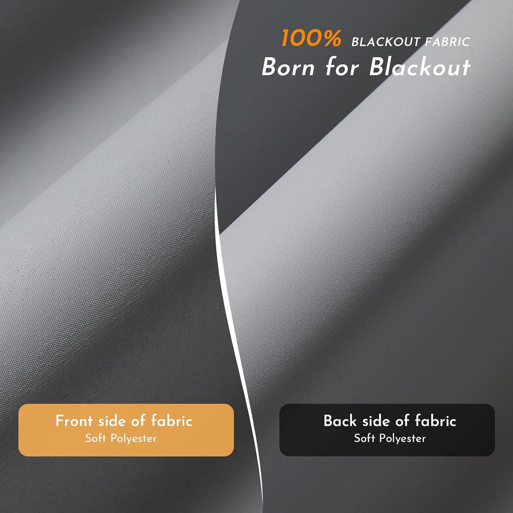 Blackout Roller Blinds for Windows, Cordless Free-Stop Roller Shades with Valance, Thermal Insulated Fabric Window