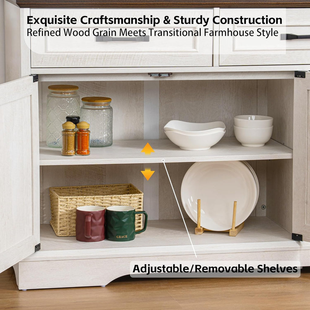 66" Large Sideboard Buffet Cabinet with Storage