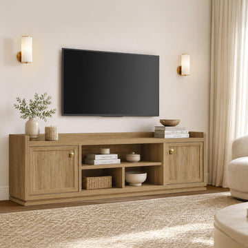 TV Stand Entertainment Center - 67" TV Console for Living Room Modern TV Stand for Bedroom, Media Console with Shelf