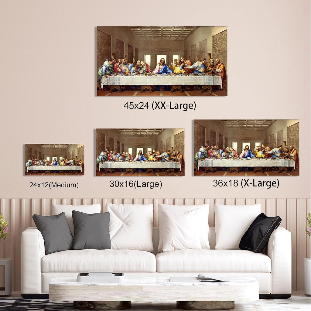 The Last Supper 45x24x1.5 inches by Leonardo Da Vinci The World Classic Art Reproductions, Giclee Canvas Prints Wall