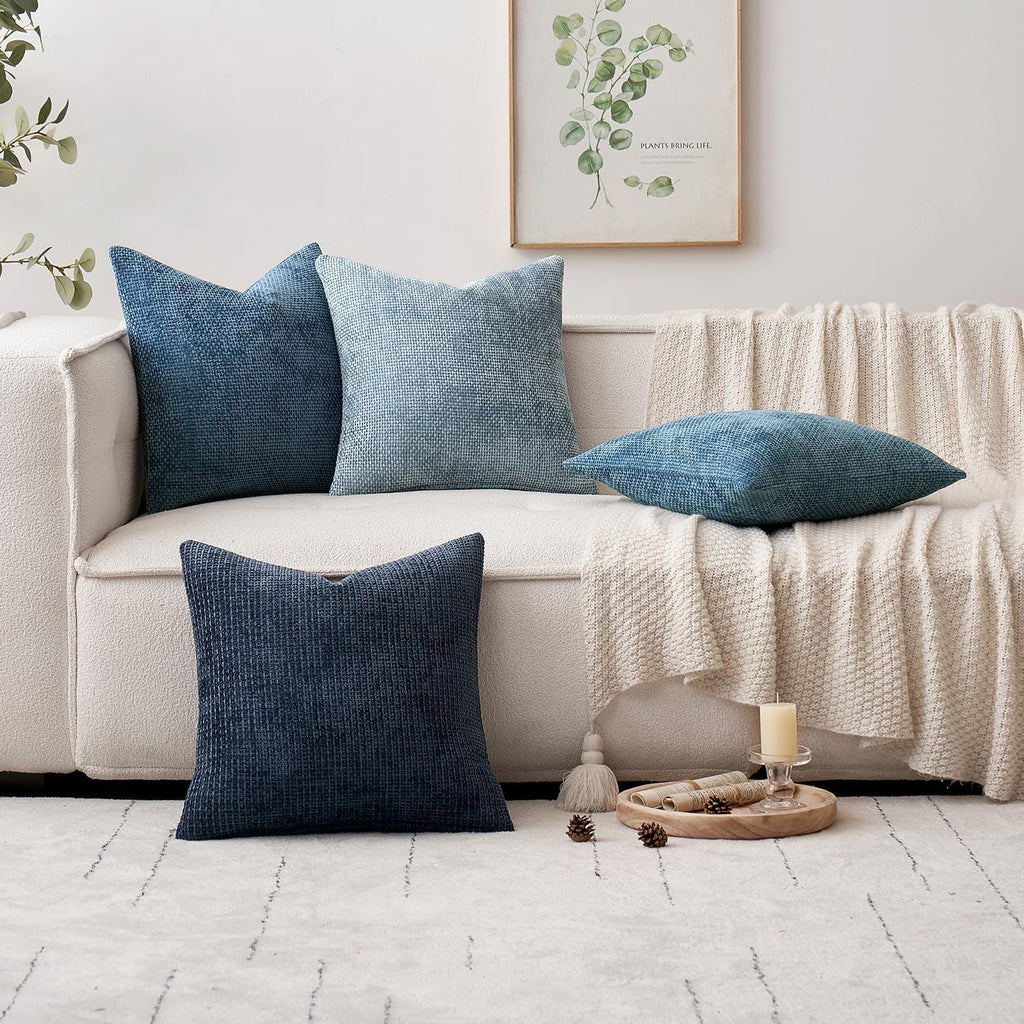 Pack of 2 Coastal Blue Lumbar Throw Pillow Covers 20x12 Inch Summer Modern Boho Accent Decorative Pillow Covers Soft