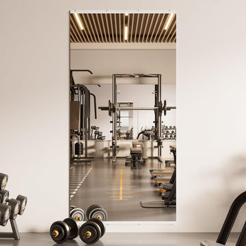 Gym Mirror 72" x 36" - 1PC Large Tempered Glass Workout Mirrors Gym, Exercise Fitness Wall Mounted Frameless