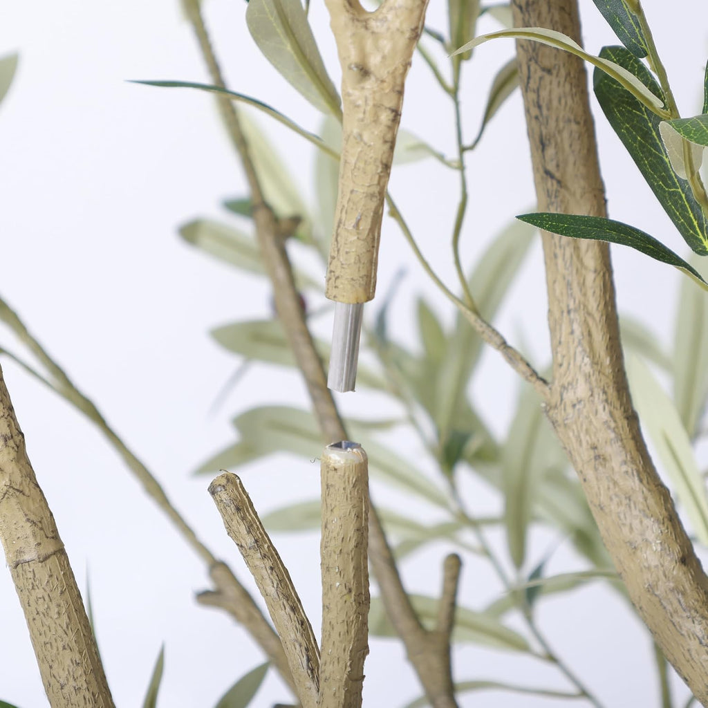 8FT Artificial Olive Tree Tall Faux Potted Plant White Planter Indoor