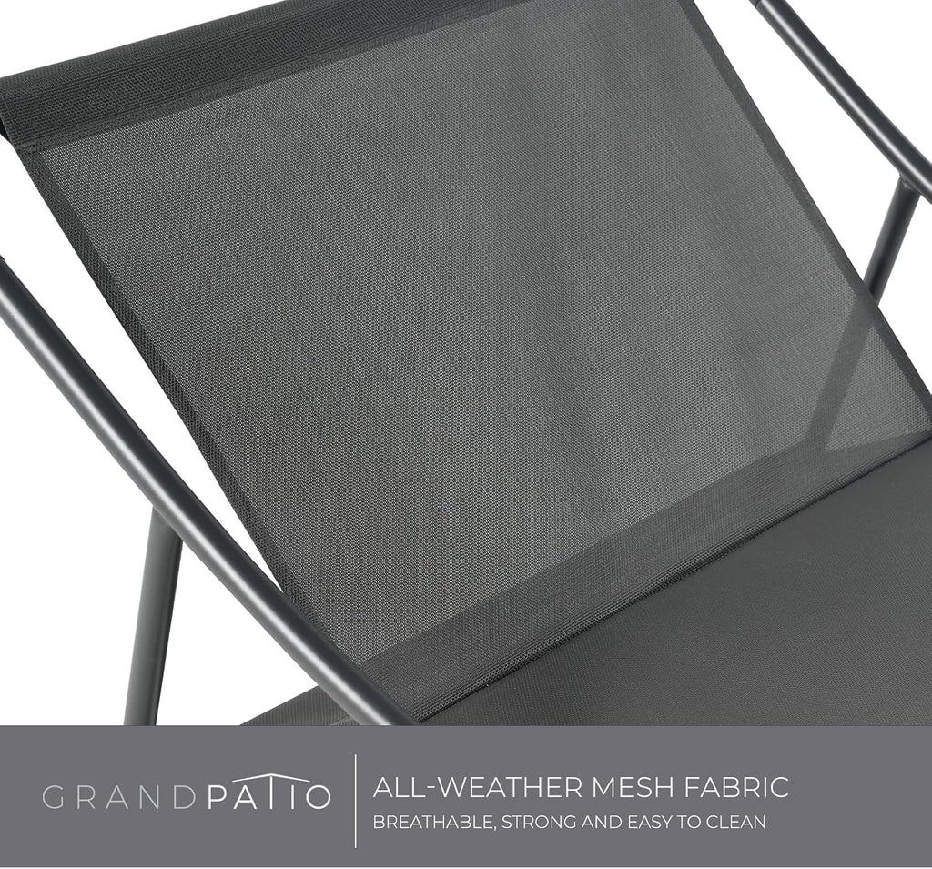 Rocking Chair with Cushion for Indoor and Outdoor, Dark Grey | Metal Patio Lounge Rocking Chair with Thick Cushion