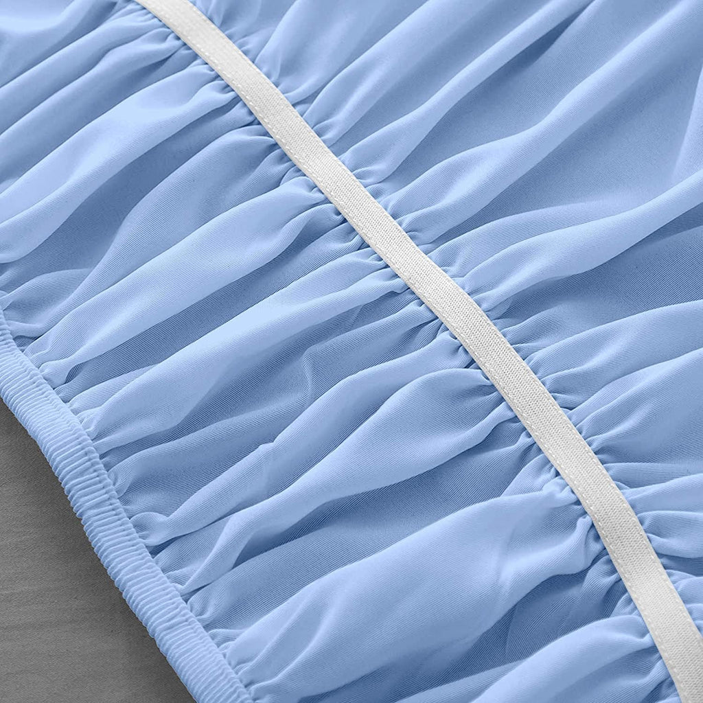 Wrap Around Dust Ruffle Bed Skirt - (Twin, Black) Beds with 18" - Drop Elastic Strap - 100% Cotton 600 Thread Count