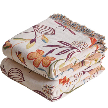 Boho Twin Throw Blanket, 100% Cotton, 60x80 Inches, 1 Piece