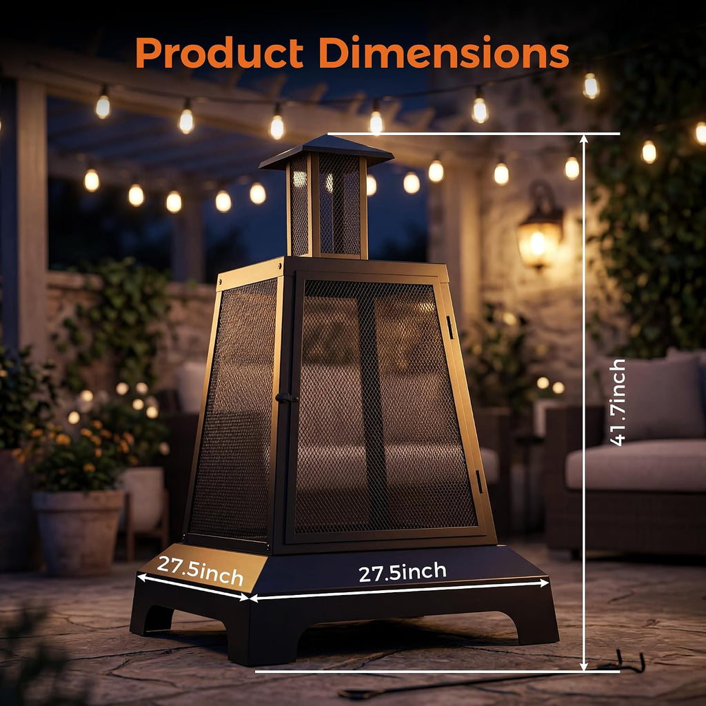 28 inch Fire Pit Outdoor, Outdoor Wood Burning Fire Pit Large, Firepits for Outside Patio, Garden, Backyard