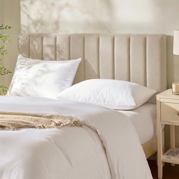 Upholstered Queen Headboard - Easy Assemble Channel Stitched Headboard Queen - Wall Mounted Headboards with 3D