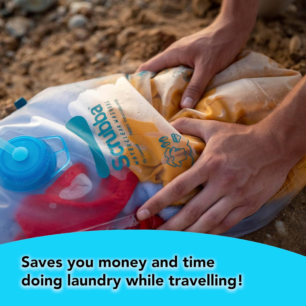 Waterclear Wash Bag Portable Washing Machine - New Water Inlet/Outlet for easy rinsing - Manual Portable Washer for