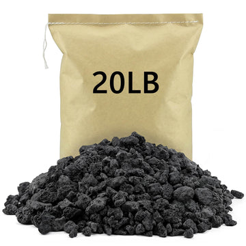 20lb Black Lava Rocks for Fire Pit, 1/2"-1" Volcanic Rock for Plants