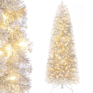 Slim Christmas Tree s: 6ft with 200 Warm White LEDs