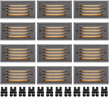 5W Low Voltage Step Lights 6 Inch Outdoor Aluminum Brown, 12-Pack