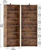 Bookshelves and Bookcases Set of 2 Floor Standing 6 Tiers Display Storage Shelves 70 in Tall Bookcase Home Decor