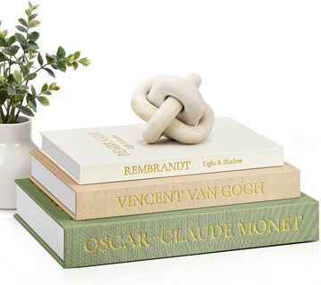 Aesthetic Decorative Books, Set of 3 Linen Faux Book Boxes, Sage | Stylish Storage Boxes Decor, Photo Organization, &