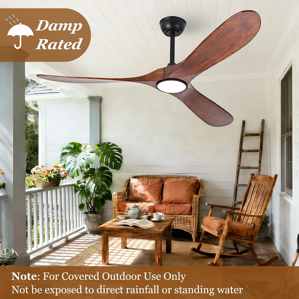 Ceiling Fans with Lights and Remote, Large Outdoor Ceiling Fan with Light Dimmable for Patios Living Room Bedroom