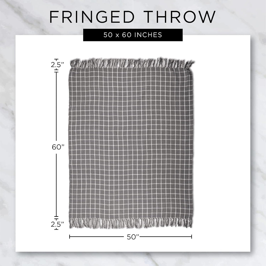 Chenille Luxury Thick Woven Throw with Fringe, 50x60, Cream
