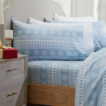 100% Cotton King Flannel Sheet Set | 4 Piece Deep Pocket Novelty Cozy Winter Bed Sheets | Double Brushed for Extra
