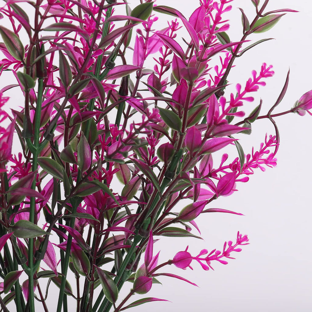 Outdoor Artificial Plant UV Resistant Flower Fake Stems Plants 12Pc