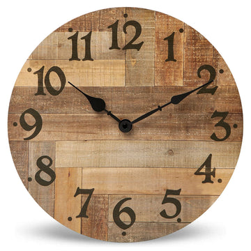12 Inch Rustic Wooden Small Wall Clock, Farmhouse Country Decor