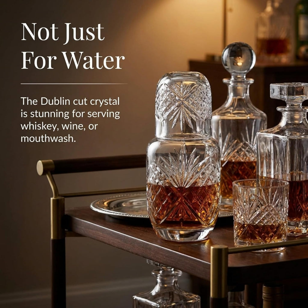 Bedside Night Carafe - Cup and Bottle to Keep Next To Your Bed for a Handy Midnight Drink, 16oz
