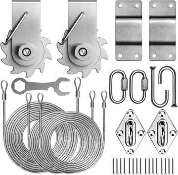 Hardware Kit Winch Set for Rectangle/Square Sun Shade Sails Canopy, Easy-Tensioning, 316 Military-Grade Stainless