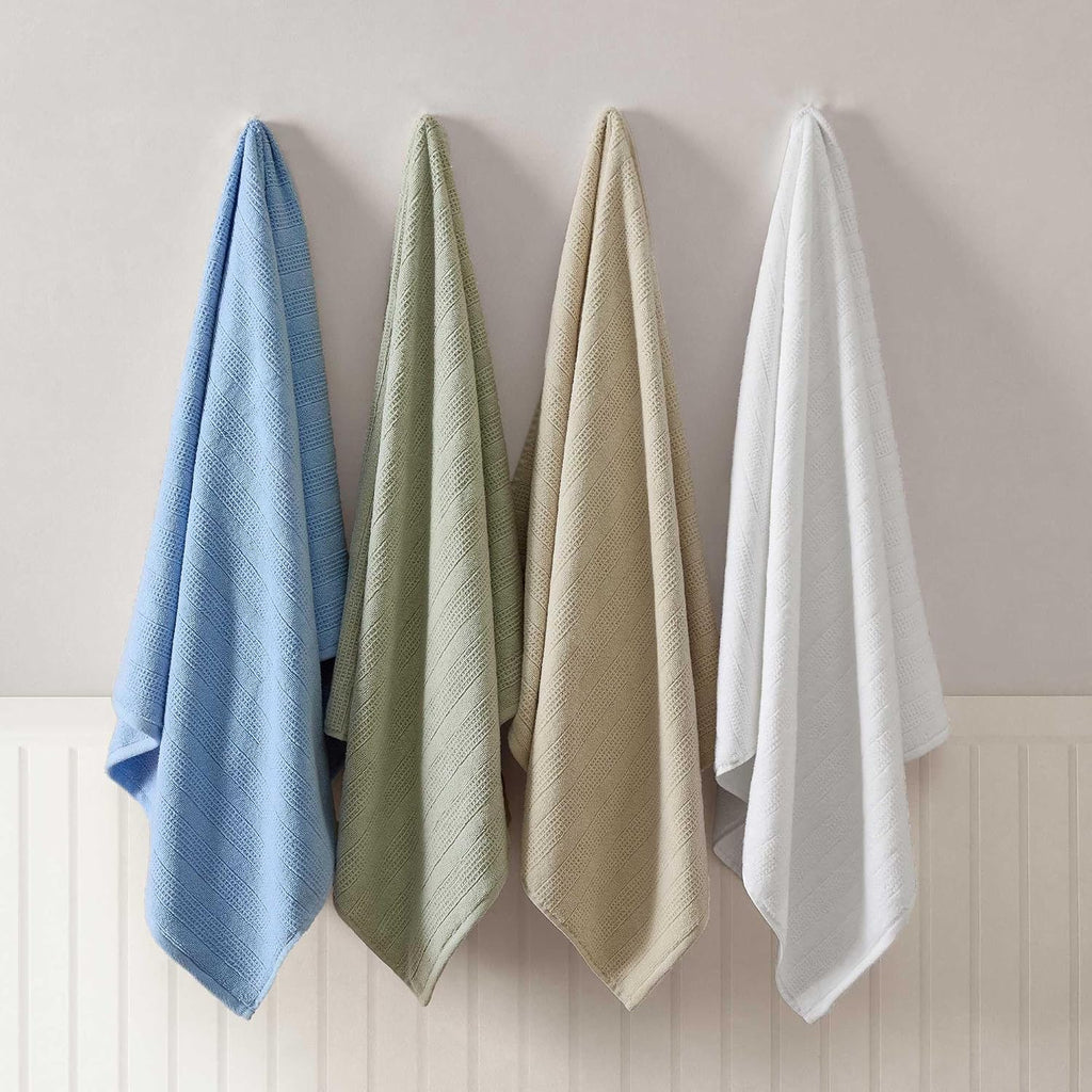 Bath Towels, Soft & Absorbent 100% Cotton Towels, Solid 500 GSM, 6-Piece Bathroom Towel Set with Textured Weave