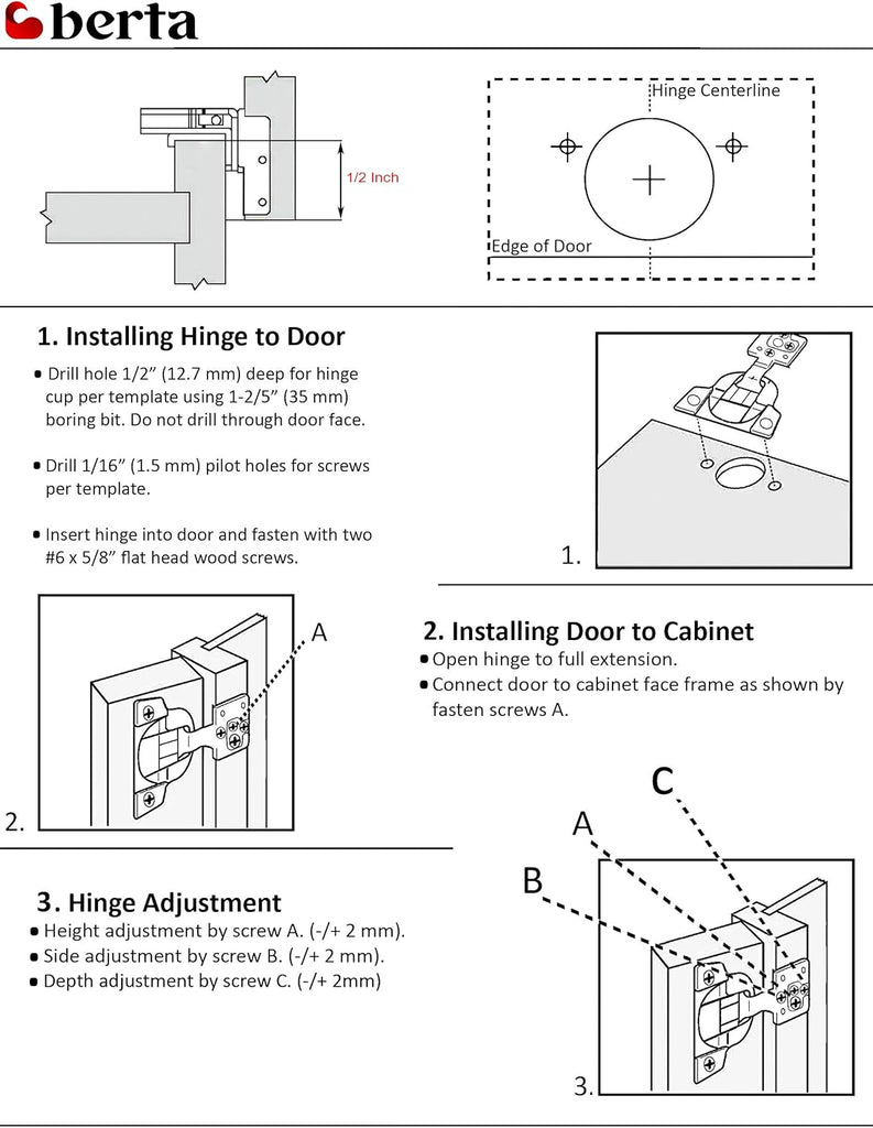 20 Pack, 1/2" Overlay 3D Soft Close Concealed Hinge for Face Frame Door, Smooth Slow Self Closing Hinges, Satin Nickel