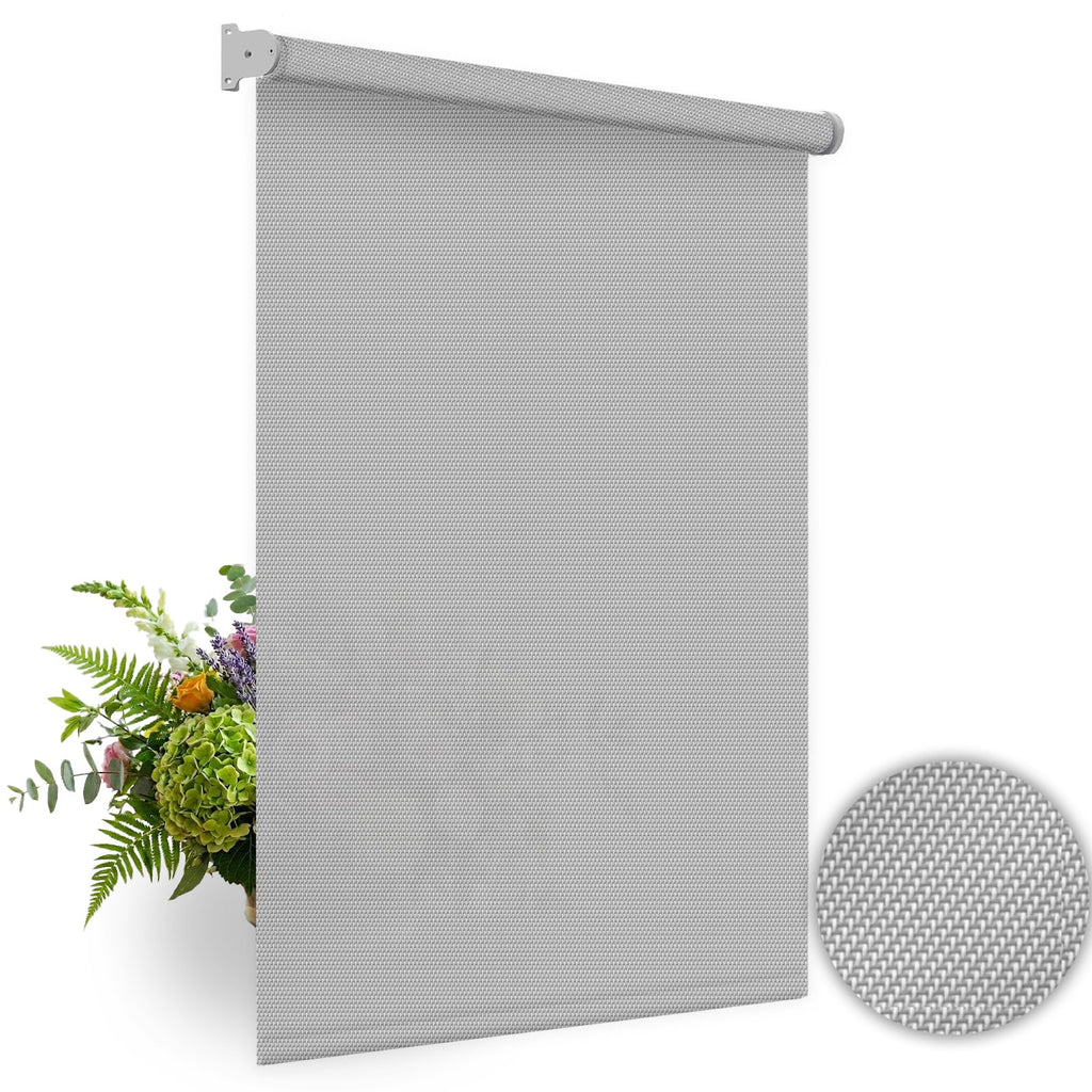 Motorized Solar Screen Roller Shade, 1% Openness, Custom Size