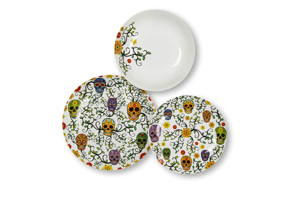 Calavera Dinner Set 18 Pieces, Porcelain