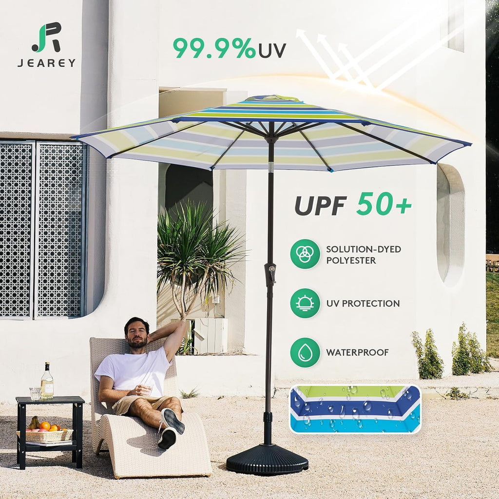 9FT Outdoor Patio Umbrella Outdoor Table Umbrella with Push Button Tilt and Crank - 9 ft