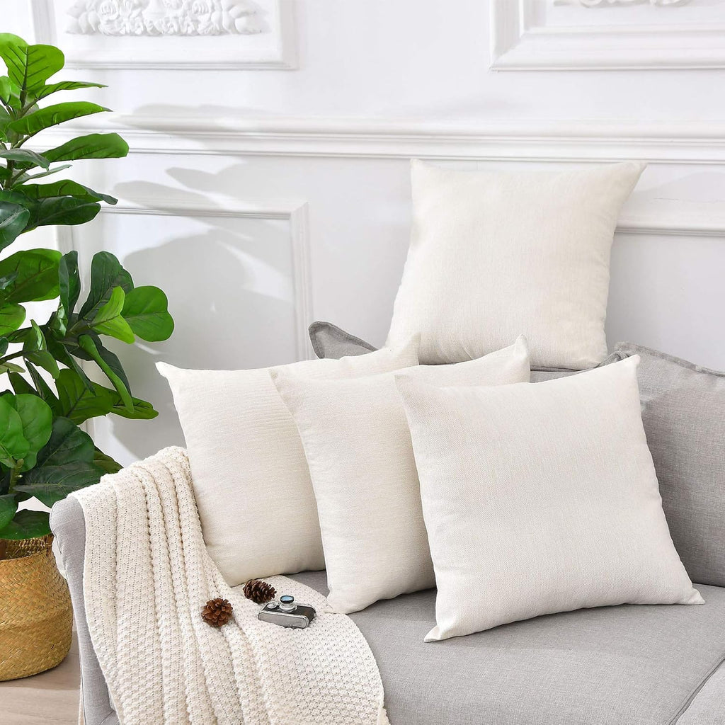 Pack 8 Linen Throw Pillow Covers Set Cushion Case, Blank for HTV Iron on Design,18x18 Inch