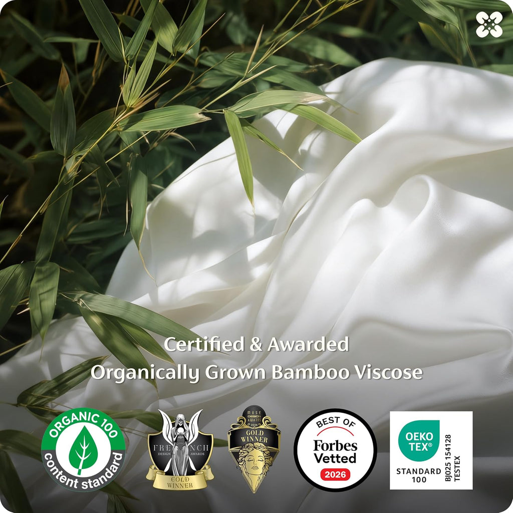100% Organically Grown Bamboo Viscose Sheet Set | Cooling Bedsheets for Hot Sleepers | Luxury Silky Soft