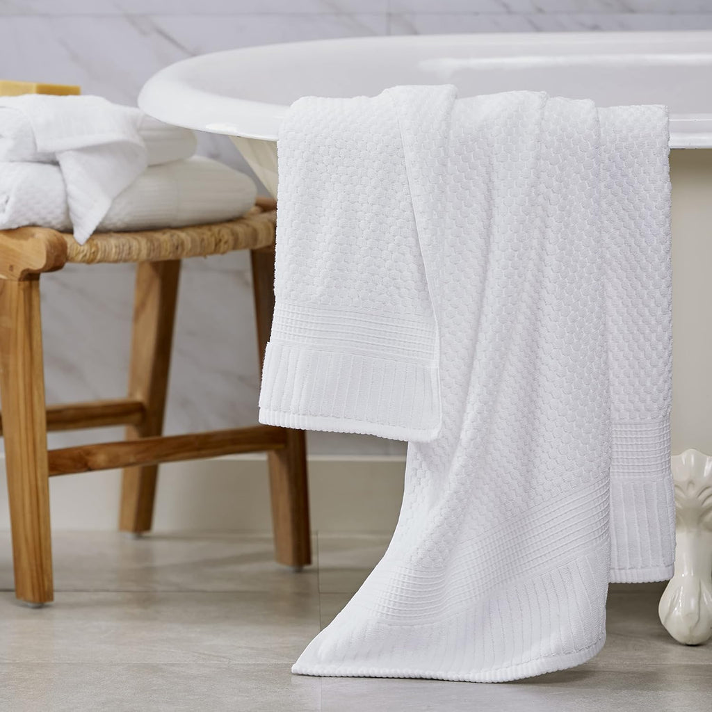 100% Cotton 6-Piece Bath Towel Set | White | Oeko-TEX | Quick-Dry | 30" x 52" Bath Towels | 16" x 28" Hand Towels |