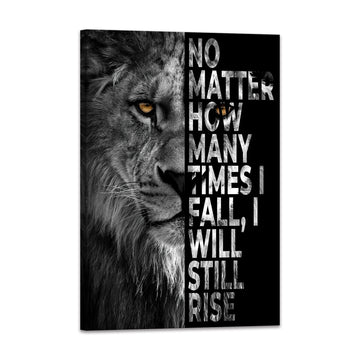 Highland Cow Wall Art Motivation Animals Poster Mindset Is Everything Black and White Framed Canvas Artwork for Wall