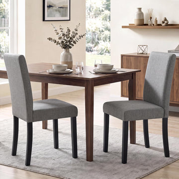 Dining Chairs Set of 2, Modern Stylish Fabric Upholstered Parson Chair, Dining Room Chairs with Solid Wood Legs for