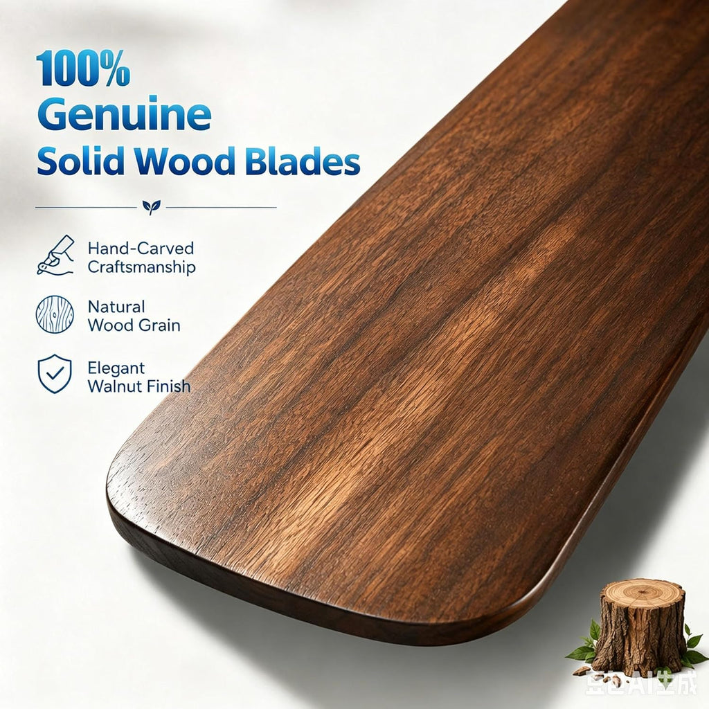 60 Inch Smart Outdoor Ceiling Fan with Lights for Patios, High CFM, Damp Rated 6 Walnut Wood Blades